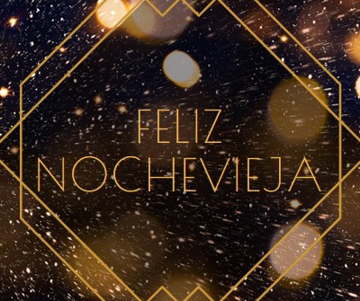 Feliz Nochevieja black modern-geometric-&-linear