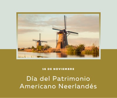 Día del Patrimonio Americano Neerlandés brown modern-simple