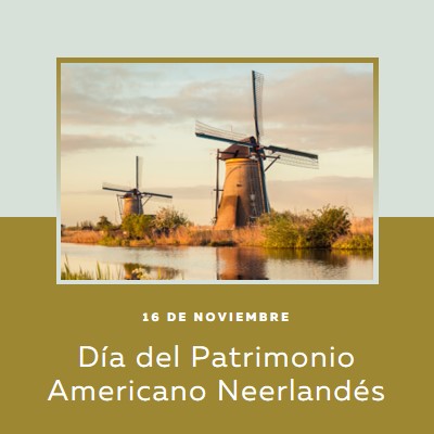 Día del Patrimonio Americano Neerlandés brown modern-simple