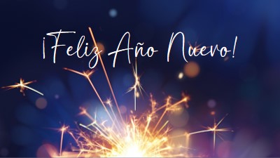 ¡Feliz Año Nuevo! blue modern-simple