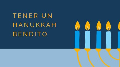 Un hanukkah bendito blue modern-simple