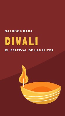 Saludos para Diwali red whimsical-color-block