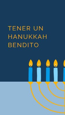 Un hanukkah bendito blue modern-simple