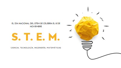 Ciencia, tecnología, ingeniería, matemáticas yellow modern-simple