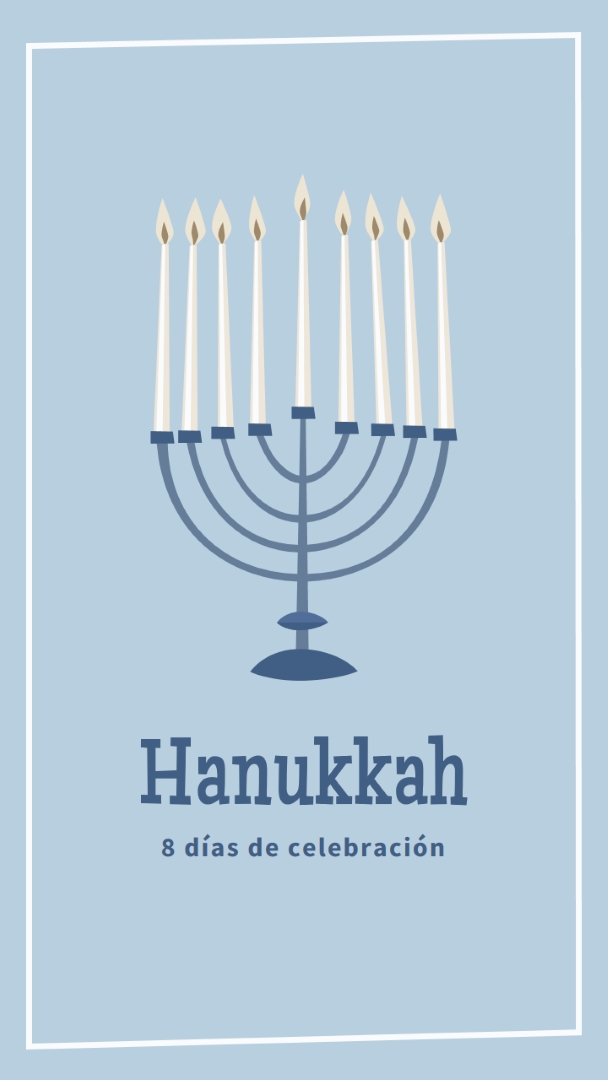 8 días de Hanukkah blue organic-simple
