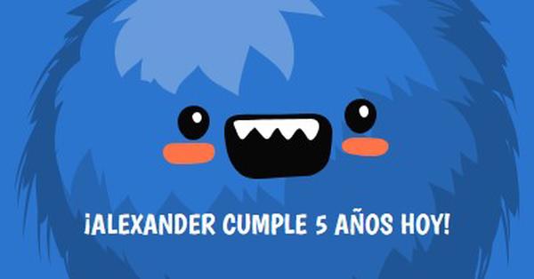 El pequeño monstruo va a cumplir cinco años blue whimsical-color-block