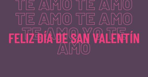 Te amo, San Valentín purple modern-bold