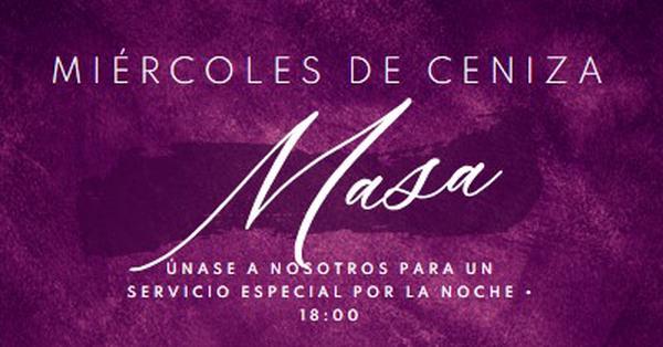 Misa del miércoles de cenizas purple modern-simple