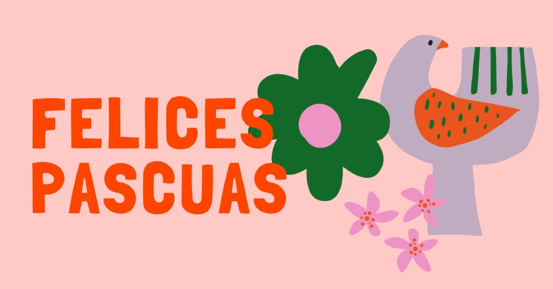 Felices Pascuas pink whimsical-color-block