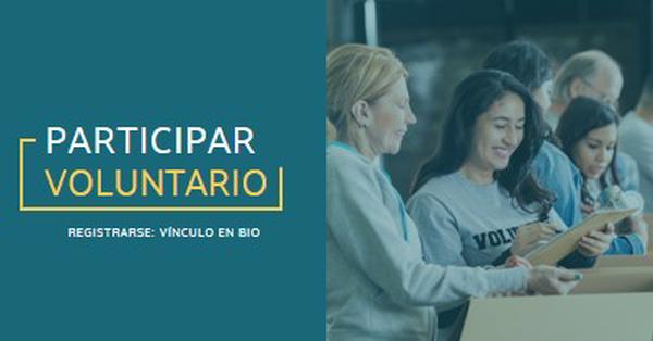 Animamos a los voluntarios blue modern-simple