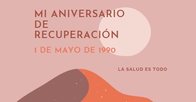 Mi aniversario de recuperación pink organic-boho