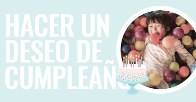 Hacer un deseo de cumpleaños blue modern-simple