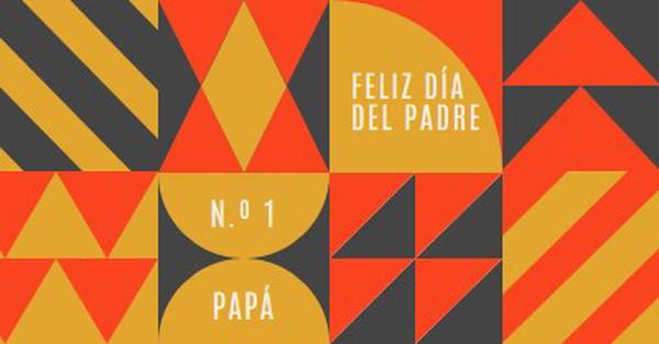 Papá número uno orange modern-geometric-&-linear