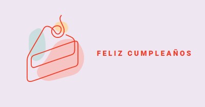 Un trozo de feliz cumpleaños purple whimsical-line