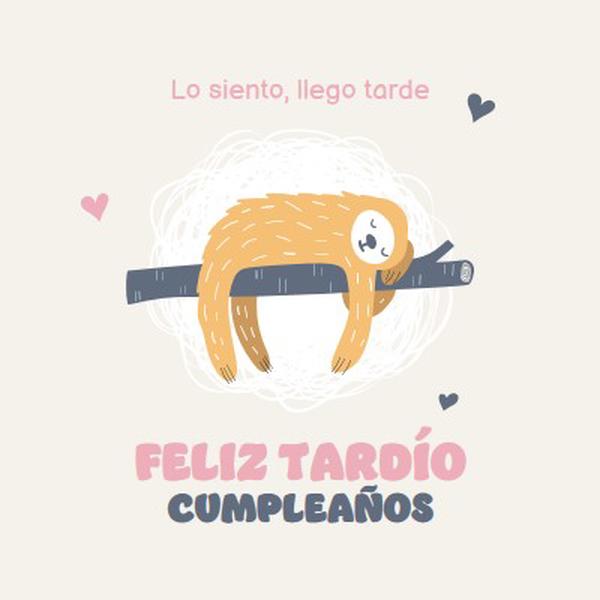 Deseos de cumpleaños tardíos white playful,cute,illustrative,whimsical,friendly,charming,graphic