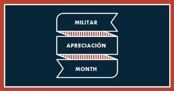 Celebración del mes de la apreciación militar blue modern-simple