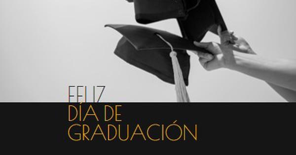 Feliz día de graduación black modern-simple