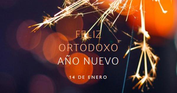 Feliz Año Nuevo Ortodoxo black modern-simple