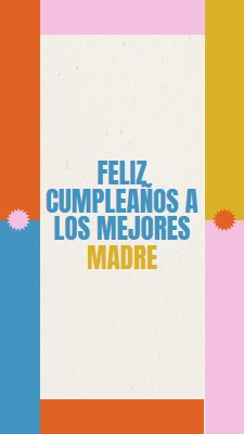 Feliz cumpleaños a los mejores gray retro,bold,geometric