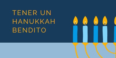 Un hanukkah bendito blue modern-simple