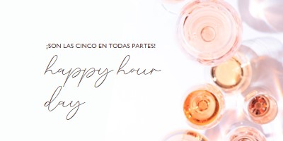 Hora feliz de las cinco en punto white modern-simple