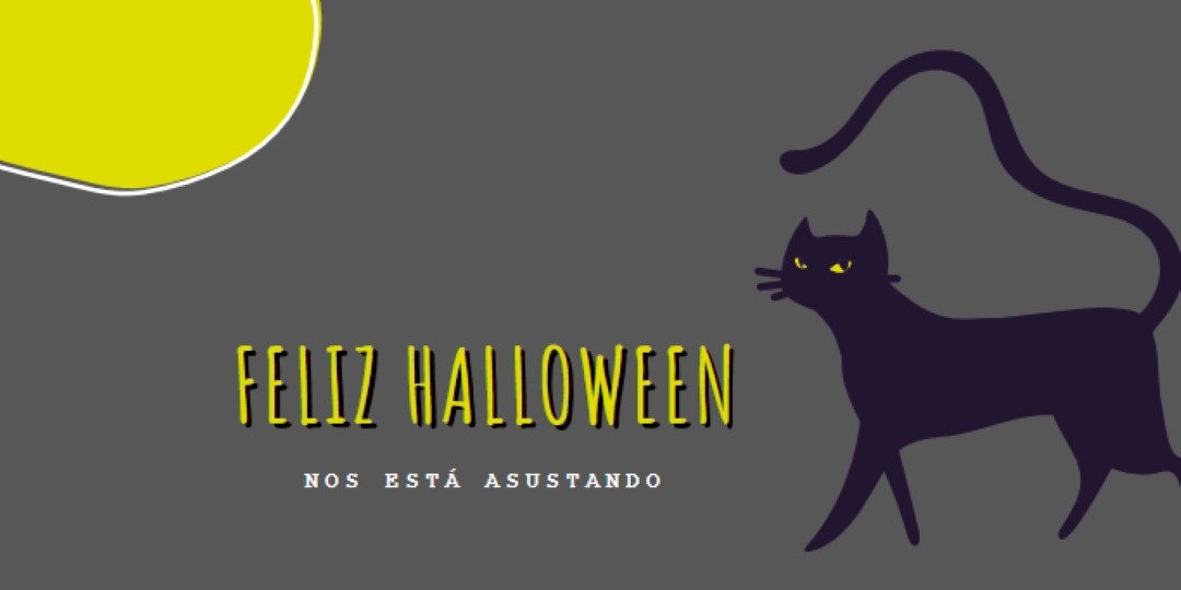 Gato espeluznante black whimsical-color-block