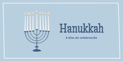 8 días de Hanukkah blue organic-simple