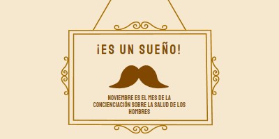 Bigotes para noviembre brown vintage-retro