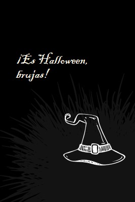 Es Halloween black whimsical-line