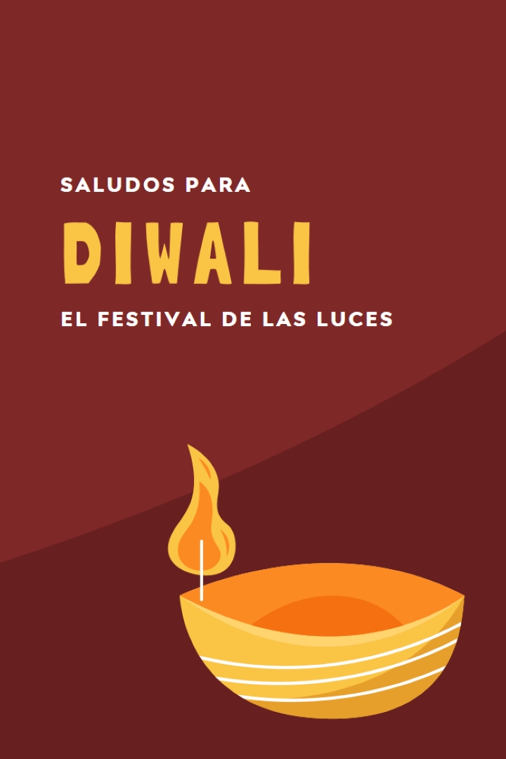 Saludos para Diwali red whimsical-color-block