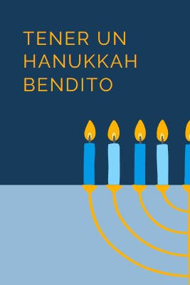 Un hanukkah bendito blue modern-simple