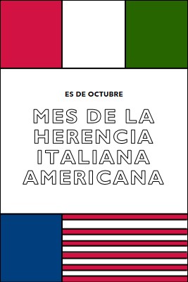 Mes de la herencia italiana americana white vintage-retro