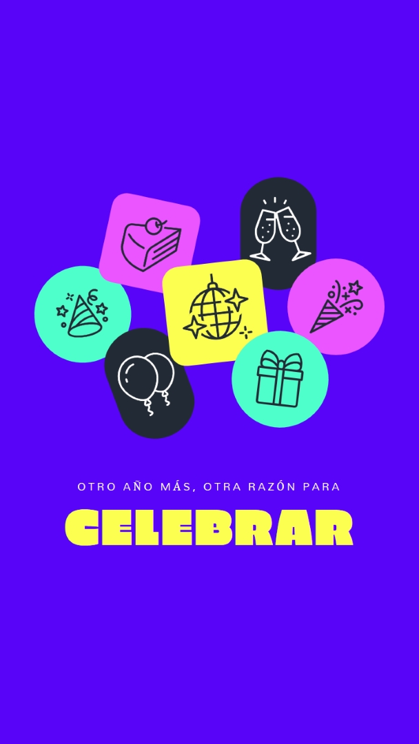 ¡Por otro cumpleaños! blue bold,bright,geometric