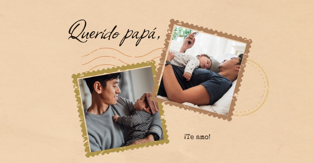 Carta de amor a papá orange vintage,stamps,letter