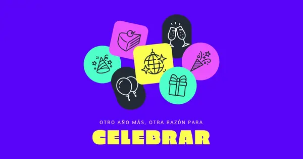 ¡Por otro cumpleaños! blue bold,bright,geometric