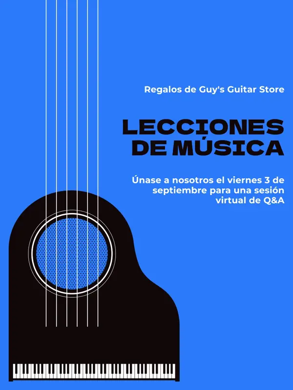 Póster de lecciones de música moderna y sencilla blue modern,simple,illustrative