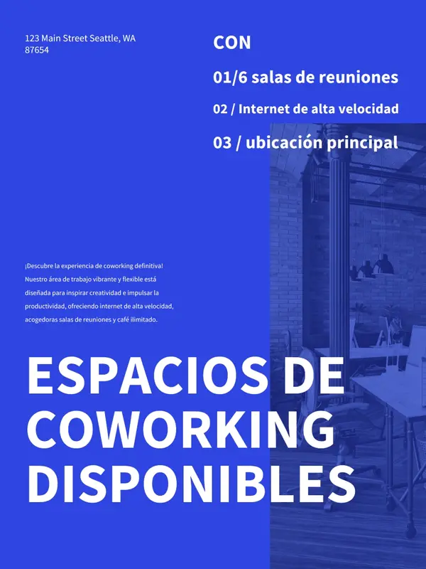 Póster inmobiliario moderno y sencillo blue simple,monochromatic,asymmetric