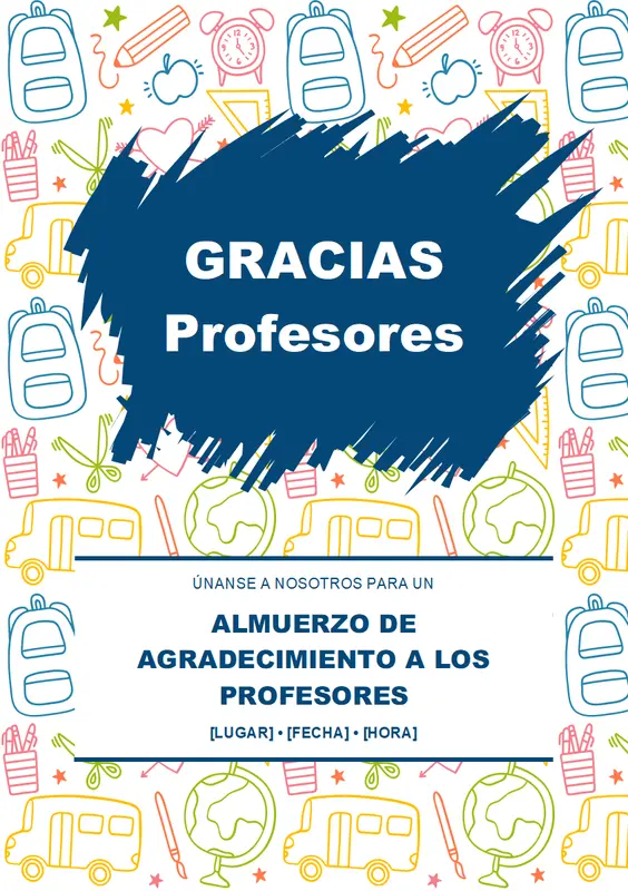 Octavilla de agradecimiento a profesores whimsical line