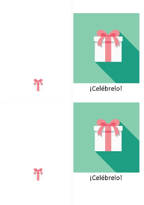 Tarjeta de felicitación adornada con un regalo. modern-simple