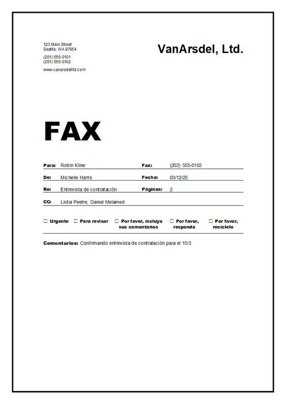 Portada de fax white modern simple