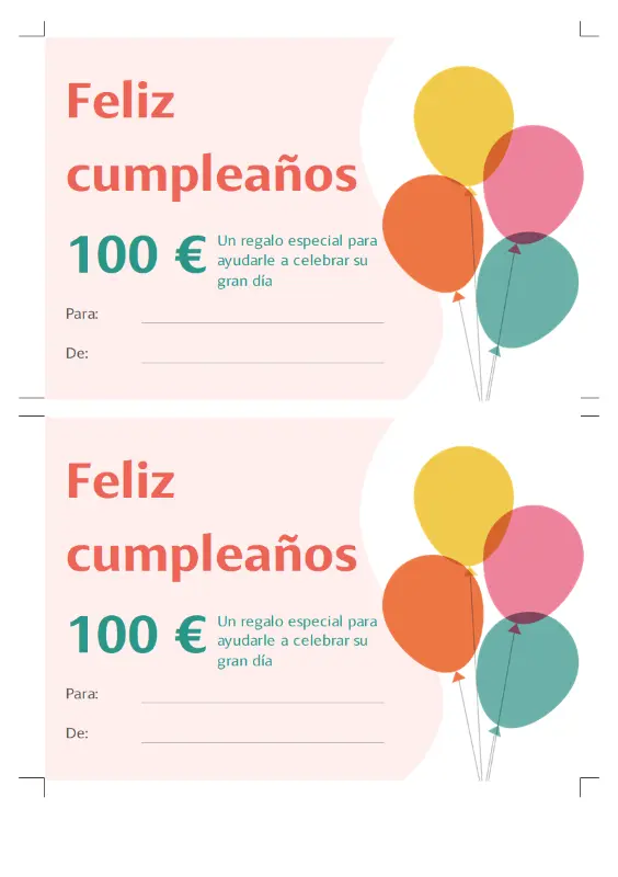 Vale de regalo con diseño de globos de cumpleaños  orange modern-simple