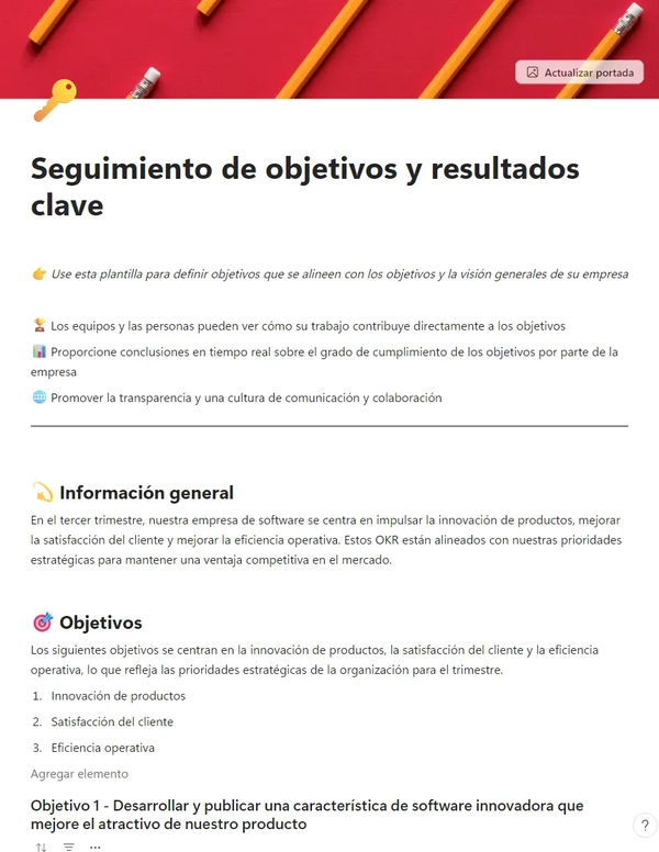 Seguimiento de objetivos y resultados clave