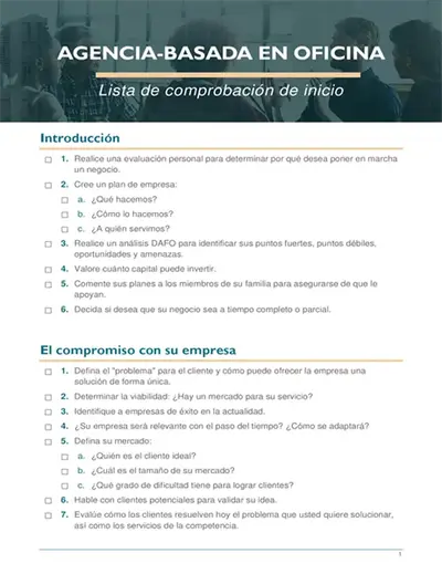 Lista de comprobación para comenzar un negocio pequeño