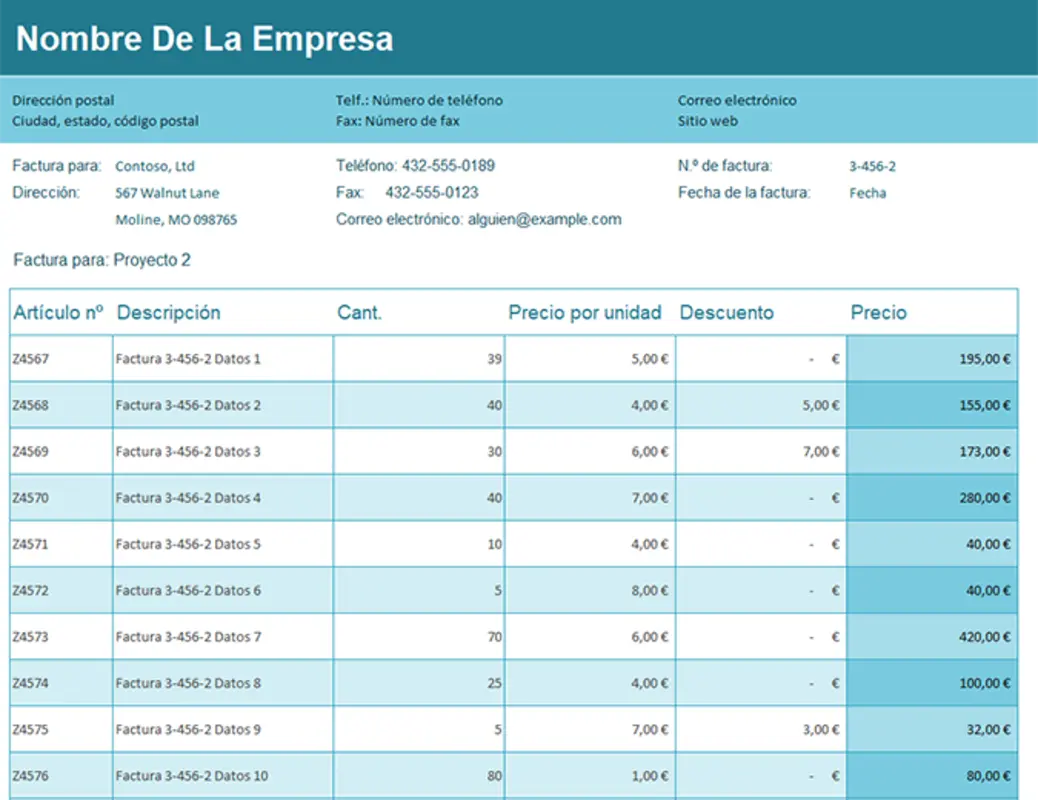 Seguimiento de facturas de ventas blue modern simple