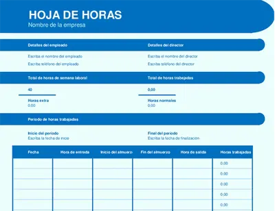 Parte de horas elemental modern simple