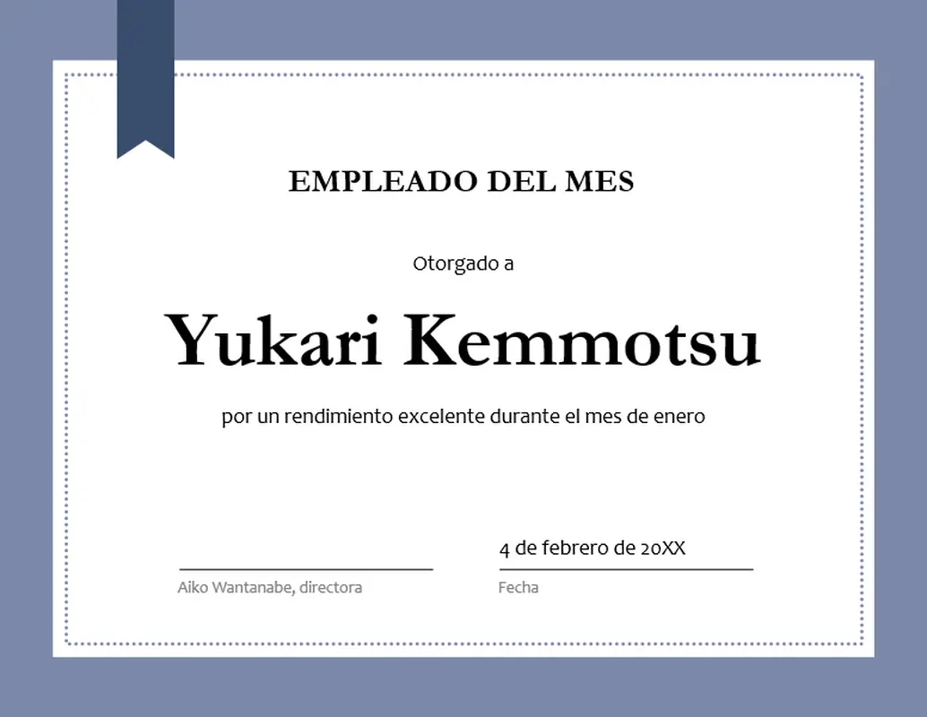 Certificado para empleado del mes modern-simple
