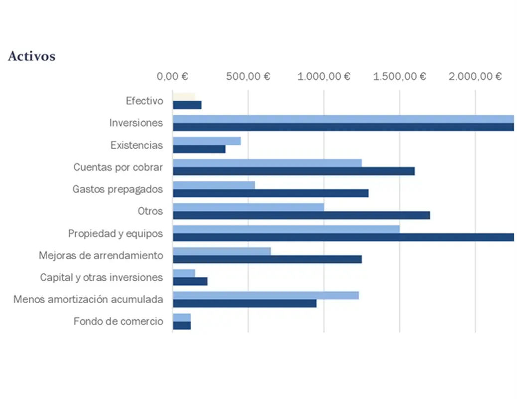Balance de situación azul