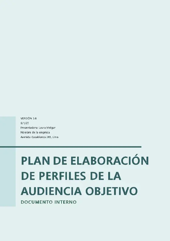 Plan de elaboración de perfiles de la audiencia objetivo blue modern simple