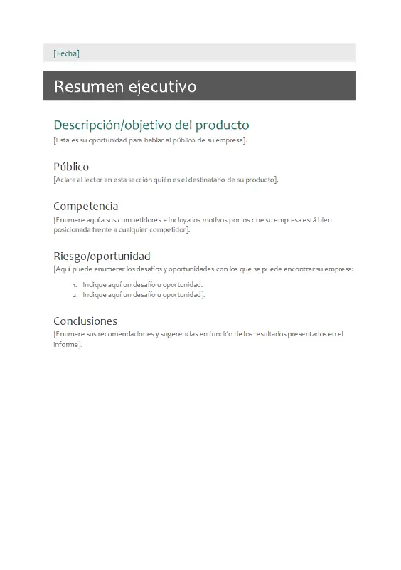 Resumen ejecutivo gray modern simple