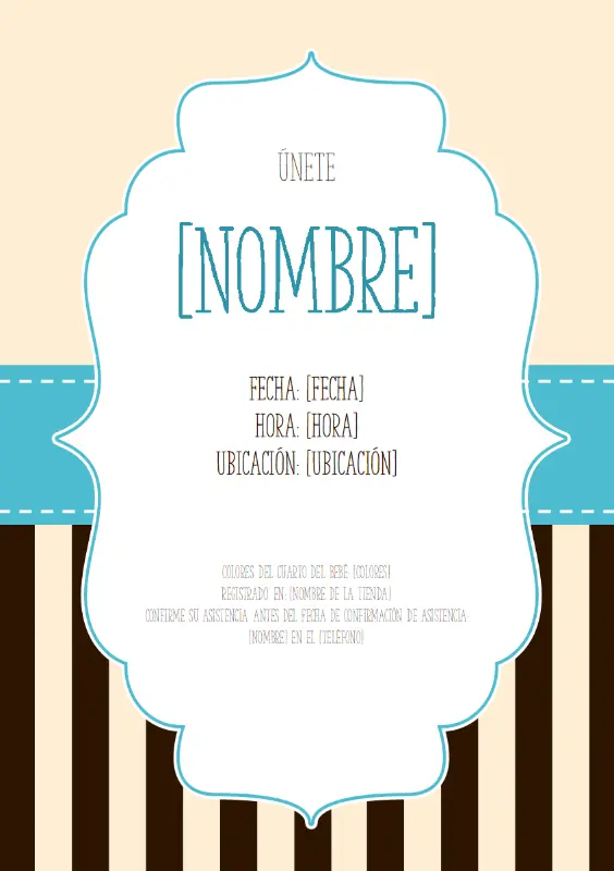 Invitación para fiesta de nacimiento (niño) blue vintage retro